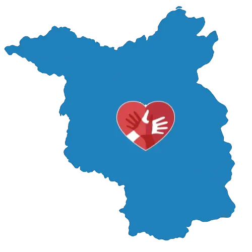 Karte von Brandenburg mit dem CaroCare24-Logo