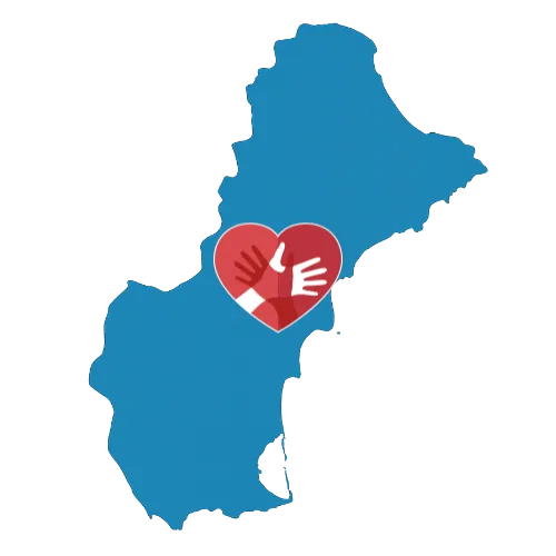 Karte von der Costa Blanca mit dem CaroCare24-Logo