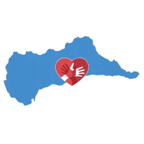 Karte von der Costa del Sol mit dem CaroCare24-Logo