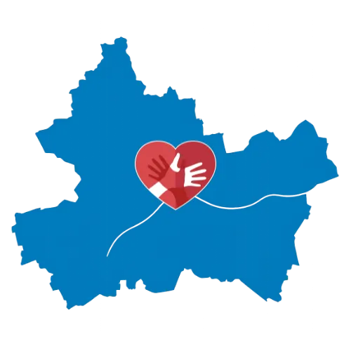 Karte von Frankfurt mit dem CaroCare24-Logo