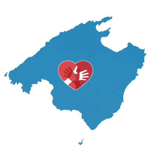 Karte von Mallorca mit dem CaroCare24-Logo