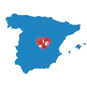 Karte von Spanien mit dem CaroCare24-Logo