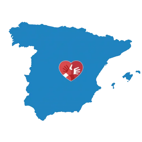 Karte von Spanien mit dem CaroCare24-Logo