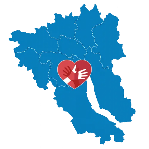 Karte von Zürich mit dem CaroCare24-Logo